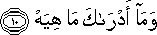 وَمَا أَدْرَاكَ مَا هِيَهْ وَمَا أَدْرَاكَ مَا هِيَهْ