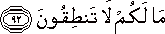 مَا لَكُمْ لَا تَنْطِقُونَ