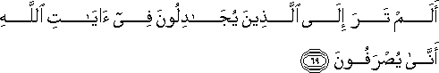 أَلَمْ تَرَ إِلَى الَّذِينَ يُجَادِلُونَ فِي آيَاتِ اللَّهِ أَنَّىٰ يُصْرَفُونَ