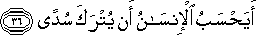 أَيَحْسَبُ الْإِنْسَانُ أَنْ يُتْرَكَ سُدًى أَيَحْسَبُ الْإِنْسَانُ أَنْ يُتْرَكَ سُدًى