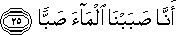 أَنَّا صَبَبْنَا الْمَاءَ صَبًّا