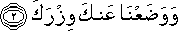 وَوَضَعْنَا عَنْكَ وِزْرَكَ